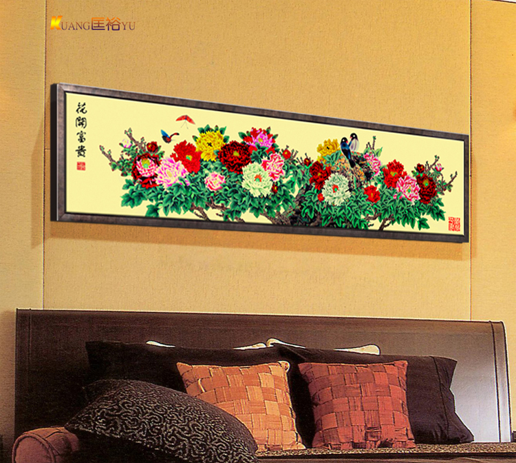 家居家装现代客厅装饰画床头挂画房间壁画餐厅有框画沙发背景横幅画 吉祥树 S图 50cmX160cm