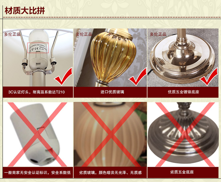 多伦DOREN 欧式落地灯客厅落地灯卧室书房落地灯创意时尚落地台灯美式田园现代简约床头灯