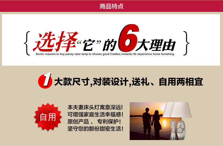 结婚创意卧室台灯 时尚实用设计婚庆台灯礼品 装饰摆件红色高档送朋友礼 粉红灯体 对装 粉红灯罩