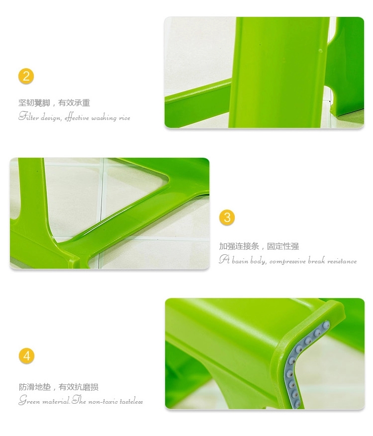 
                                        茶花塑料凳子条纹高凳家用加厚成人餐桌椅方凳板凳塑胶凳换鞋凳 高凳2只装 蓝色                