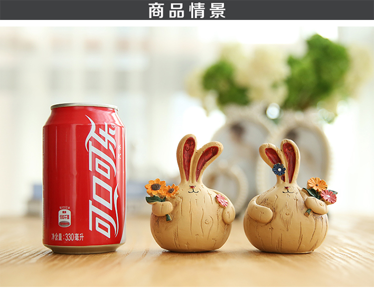
                                        玐玖琦珥 摆件工艺品装饰品树脂胖蒜小兔子摆件欧式摆件饰品一套2件摆件工艺礼品 TC016                