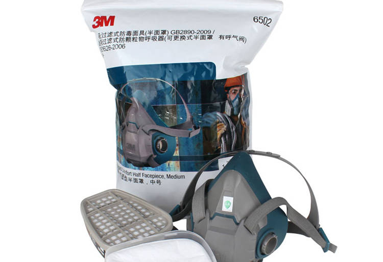 
                                        3M防毒套装6502配6001硅胶防毒面具防尘防雾霾口罩PM2.5有机蒸气活性炭喷漆面具                