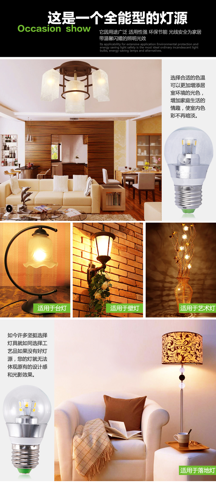 VNC照明 LED全新技术360度仿白炽灯泡E27灯泡透明罩3W P03-360° 暖白光