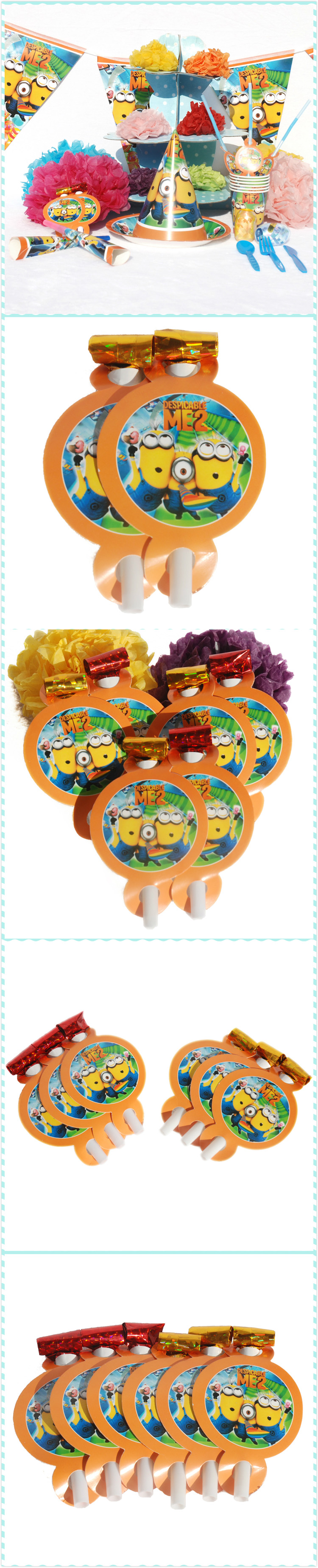 孩派/生日礼品/生日聚会用品/生日派对用品/小黄人主题吹龙/6个