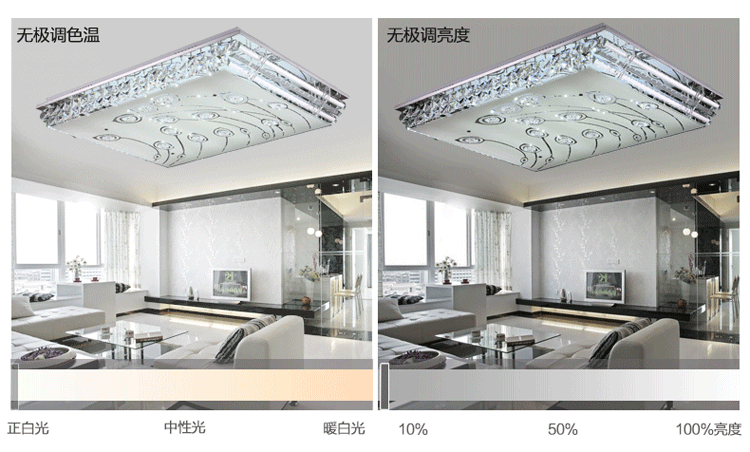 艾登 清仓现代简约客厅灯 卧室灯 餐厅灯 书房灯 LED吸顶灯 水晶灯 小号52*52 正白光  没货了勿拍