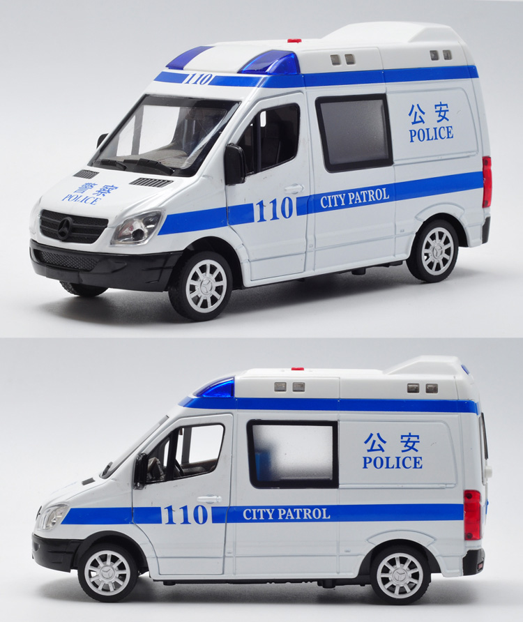 产品名称:奔驰120救护车/110警车汽车模型玩具 产品品牌:mz/美致模型