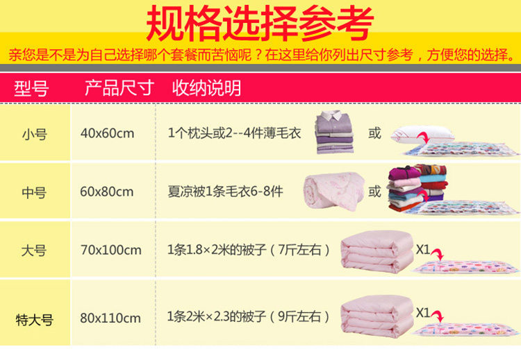 
                                        百易特真空压缩袋11丝  太阳花收纳袋 节约空间 (情侣旅行)2大2中2小送手泵                