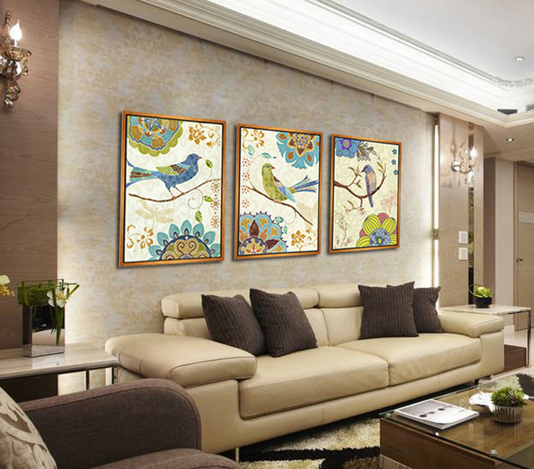 美式装饰画客厅现代简约装饰画墙画壁画餐厅挂画美克美家欧式富贵鸟 典雅金色 65*85