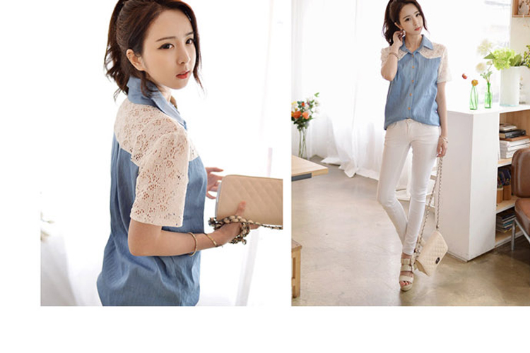 Colorful nickname Julia 2015 thick MM summer new Korean version is indeed the XL female loose video thin lace stitching jeans short sleeve T-shirt thin picture color XXXXXL pictures, price, brand platters! Elections are good character, the national distribution, so why buy now enjoy more preferential! Health