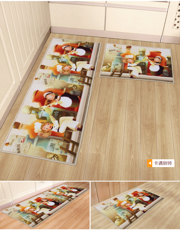 DMF 印花厨房地垫门垫 长条脚垫 门厅玄关地垫 卡通厨师 450MMx2400MM