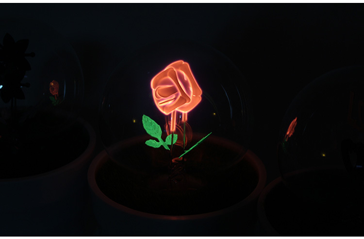 绿盒子 led盆栽花火小夜灯 带开关节能浪漫床头灯小台灯 创意情人节表白生日礼物 I LOVE YOU