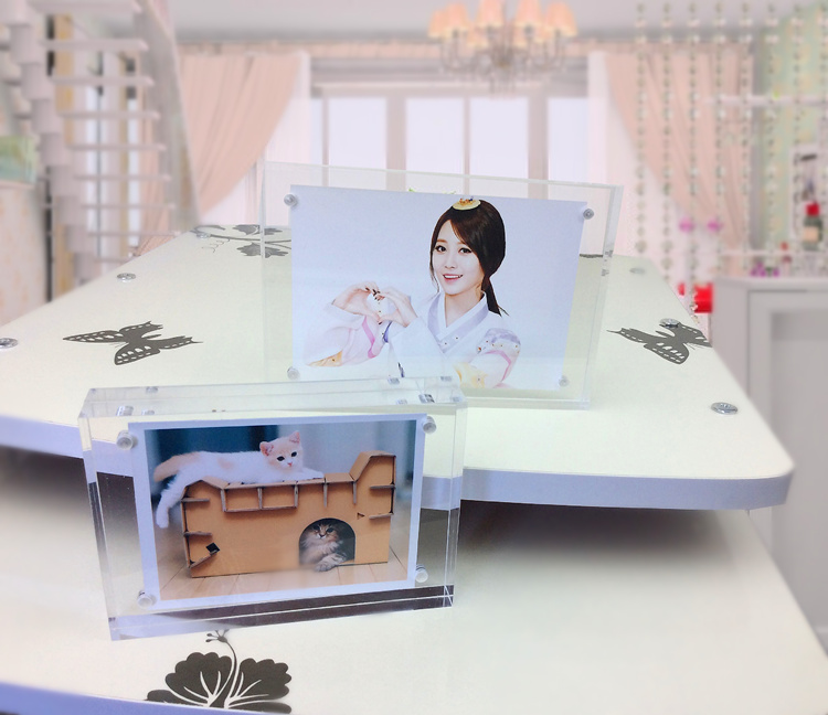 亚克力水晶相框欧式5寸6寸7寸8寸10寸12寸A4透明有机玻璃像架创意 16MM厚度 6寸