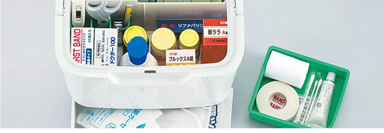 
                                         INOMATA 日本进口大号医药箱 家用多层大号急救箱药品收纳箱                