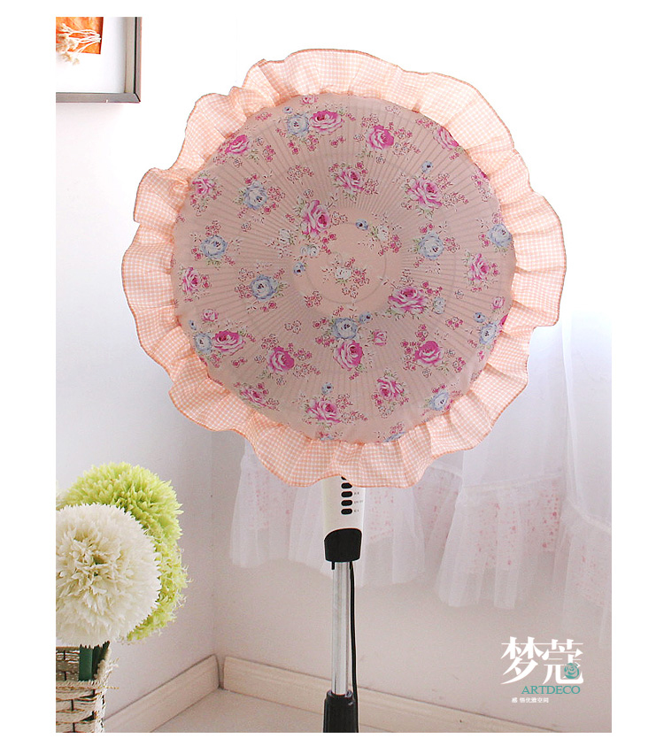 梦蔻 ARTDECO  布艺圆风扇罩防尘罩53*53cm(含花边) 蓝色湖畔
