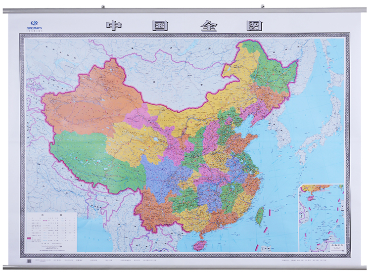 2021年 中国地图 2米*1.5米 大办公室客厅挂图 全国政区交通图