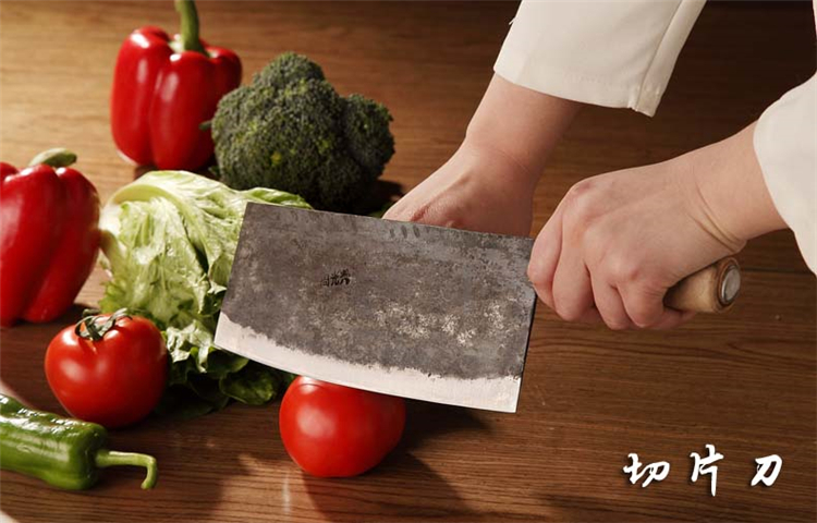 周光兴纯手工锻打夹钢桑刀切片片鱼厨师刀2号厨房用锋利耐用易磨