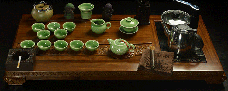 传颂 高端紫砂功夫茶具套装花梨木至尊实木茶盘茶台茶海茶壶陶瓷哥窑四合一电磁炉居家办公礼盒装 7.花梨木大汉至尊-紫砂虎啸