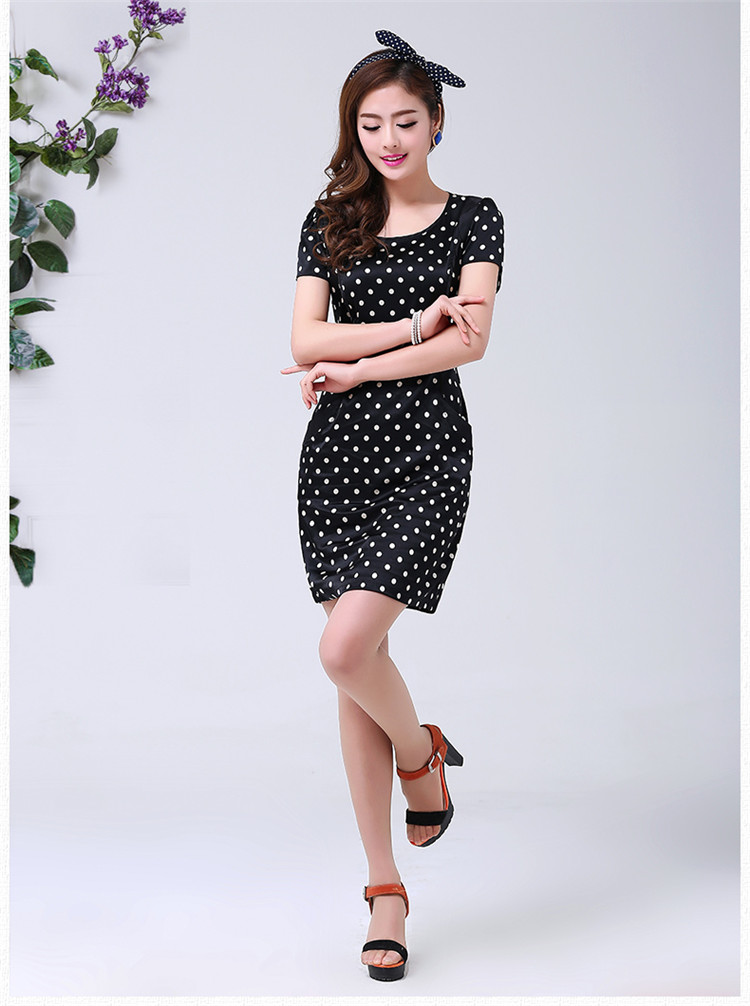 Baoxinfu 2015 summer and indeed increase, women with short-sleeved dresses Korean version of the new, round-collar wave point package and 7894 blue dot XXXL pictures, price, brand platters! Elections are good character, the national distribution, so why buy now enjoy more preferential! Health