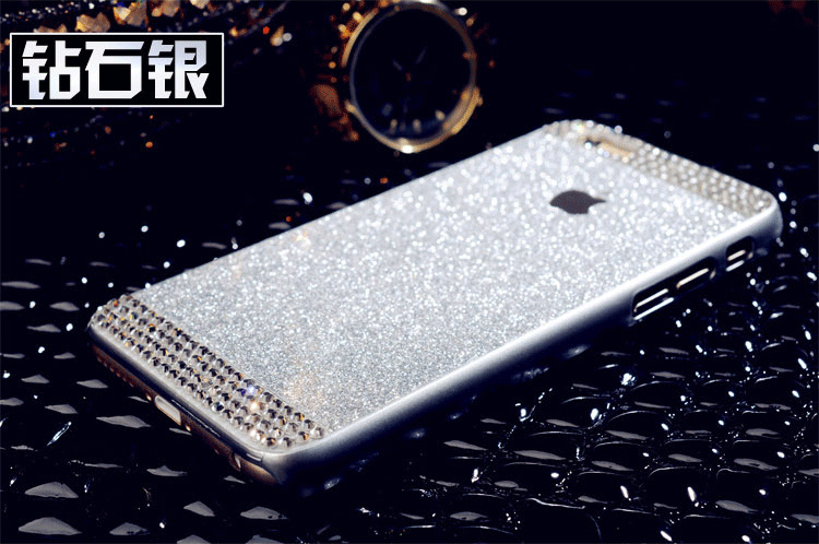 一口米  iphone6puls手机壳韩国潮 苹果6 4.7/5.5金属奢华水钻闪粉保护套 土豪金 I6p