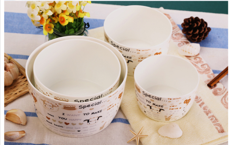 微波炉冰箱专用 韩式保鲜碗四件套 保鲜盒 四件套 密封 微波碗 陶瓷 便当盒 厨房餐具 蓝色妖姬
