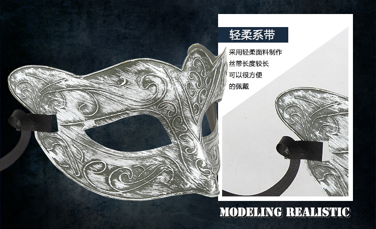仕彩 珍藏版cosplay电影主题面具 异形大战铁血战士面具 塑料独狼银色
