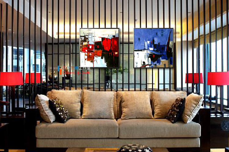 
                                        无声的表达 纯手绘原创油画 客厅卧室挂画 现代简约抽象装饰画 印象斑斓 A-款 80X80cm                