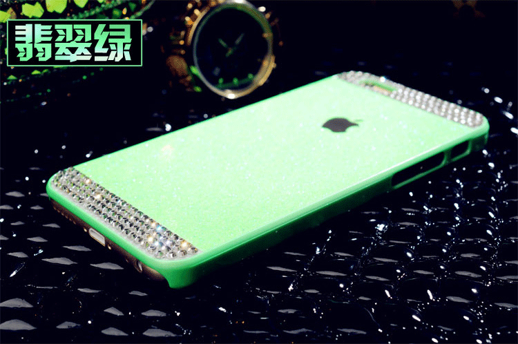 一口米  iphone6puls手机壳韩国潮 苹果6 4.7/5.5金属奢华水钻闪粉保护套 土豪金 I6p