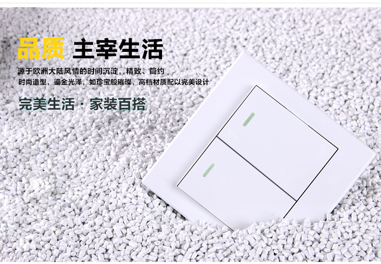 鑫硕联创开关插座两开双控S52系列双开双控面板 雅白S202
