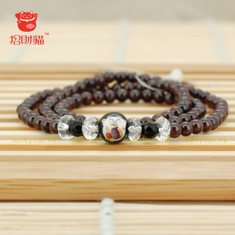 
                                        招财猫 石榴石福满祝愿钱串串（#05） 多圈精美手链 创意礼品 小码80110581                