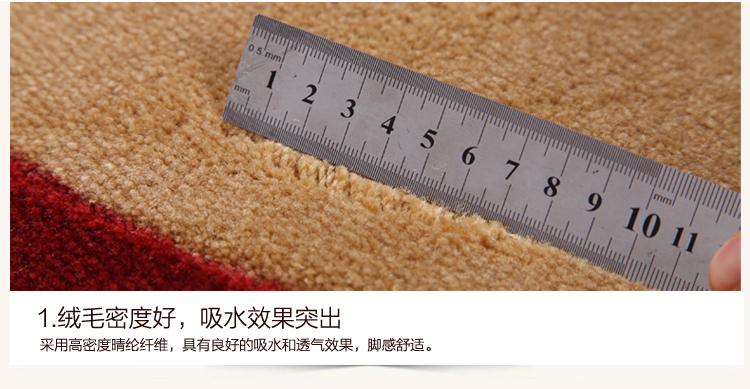 真彩 绒面可剪裁定制走廊吸水地垫玄关门厅脚垫定做进门垫入户门垫 咖啡石头 宽度100长10厘米