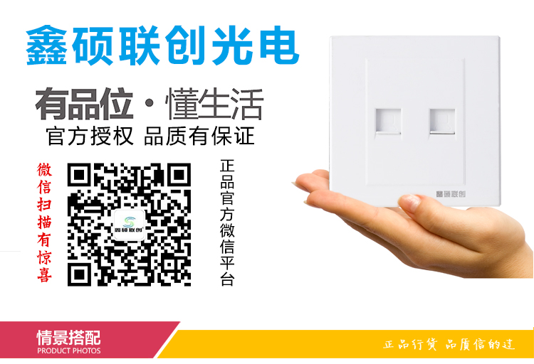 鑫硕联创两位双电脑网线插座 S52系列面板 雅白S600