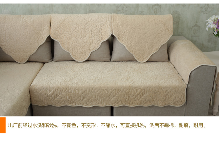 欧琪亚 欧式沙发垫布艺 毛绒沙发坐垫 冬季加厚沙发垫定做四季通用可定做尺寸 抱枕45*45 灰色凤尾-毛绒 90*160
