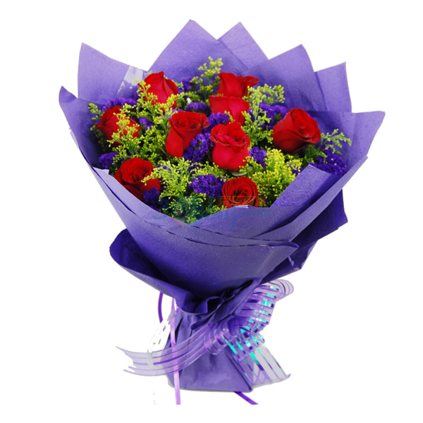 礼鲜花速递 生日鲜花 9朵红玫瑰 深圳鲜花店 非