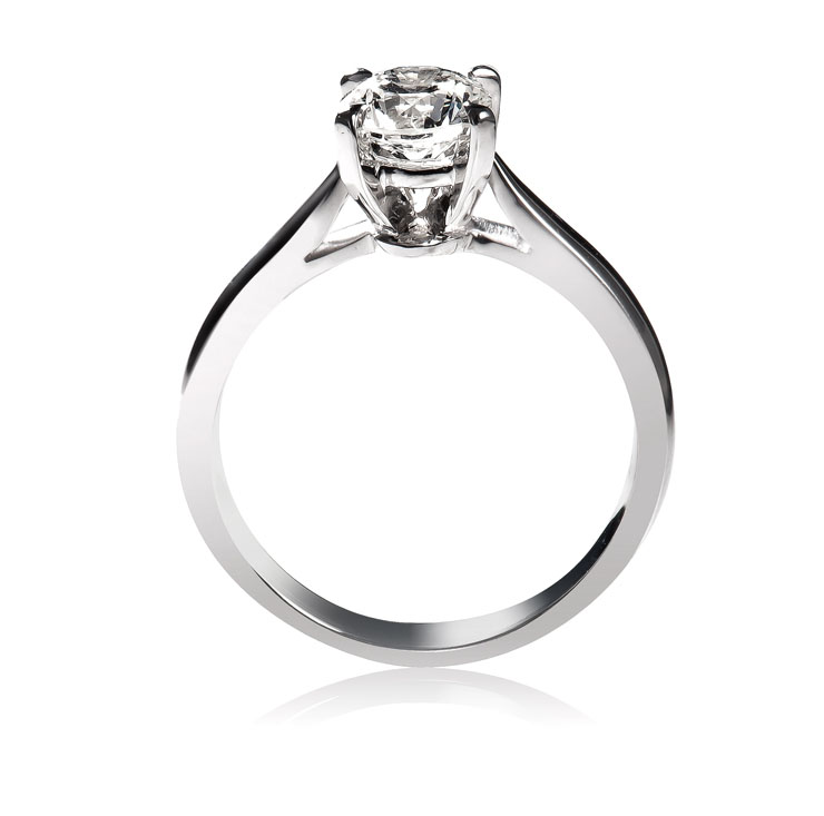 梦克拉饰品【赠送意大利银链】18K白金钻石戒