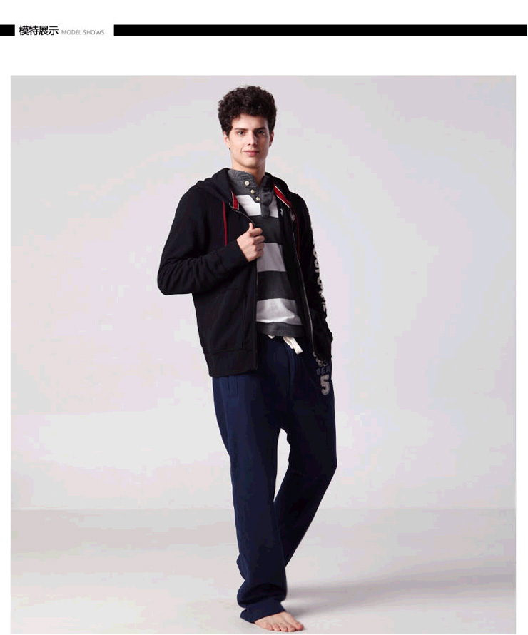 由你由我FUFM 男款双色连<em>帽开衫</em>抓绒卫衣 M