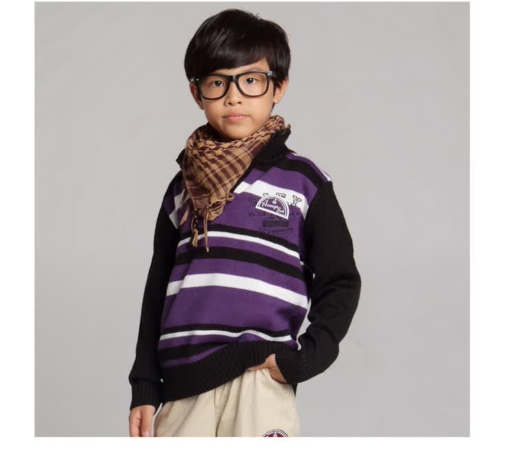 阿米狗童装 秋冬款<em>男童反领毛衣</em>8502 枣红 16