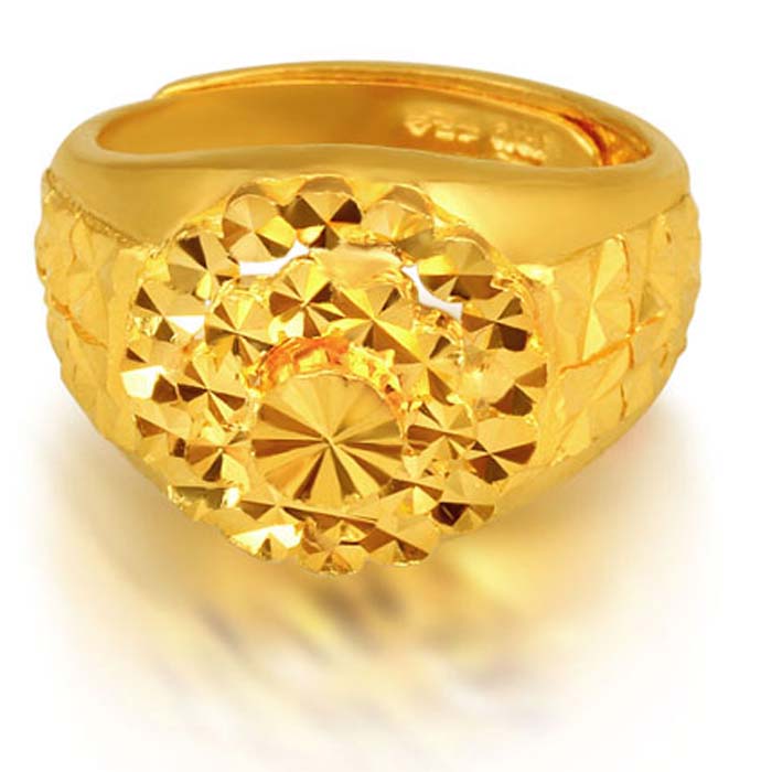 【浪漫丽人珠宝】999千足金24K黄金男款戒指