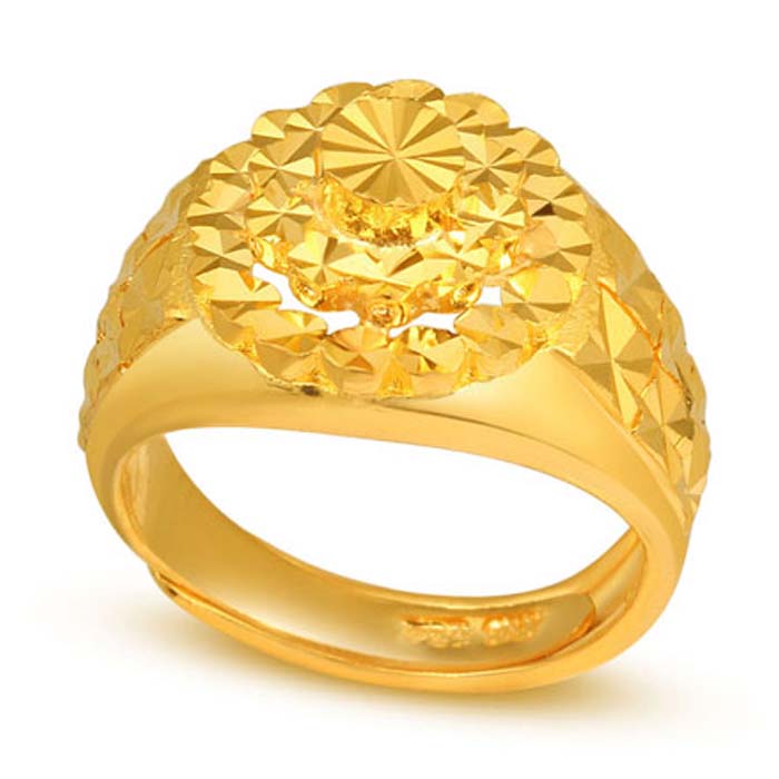 【浪漫丽人珠宝】999千足金24K黄金男款戒指