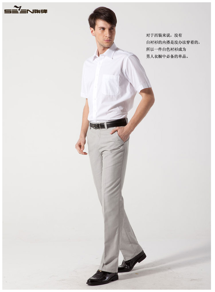 EVEN男装2012春夏季新款短袖正统商务衬衫男