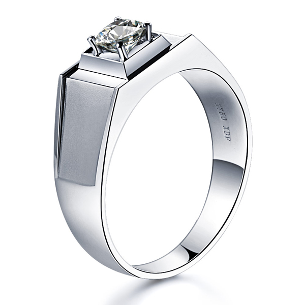 鑫万福喜钻 18K白金20分VS IJ色钻石结婚男戒