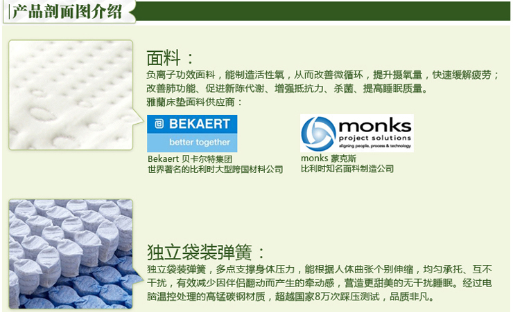 香港雅兰(AirLand) 柏瑞诗床垫 独立袋装弹簧 软