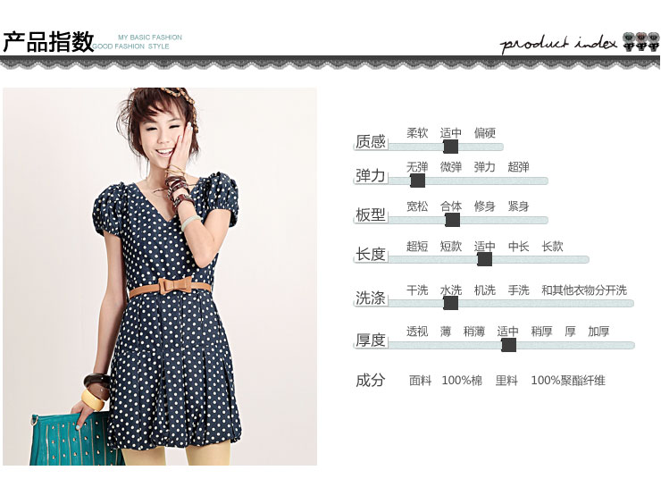 <em>安都</em> BASIC <em>少女</em>复古情怀花苞波点连衣裙 611