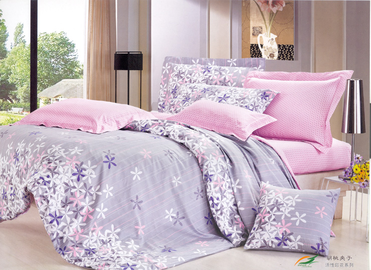 安意道精梳棉斜纹活性印花220*240被套欧式床