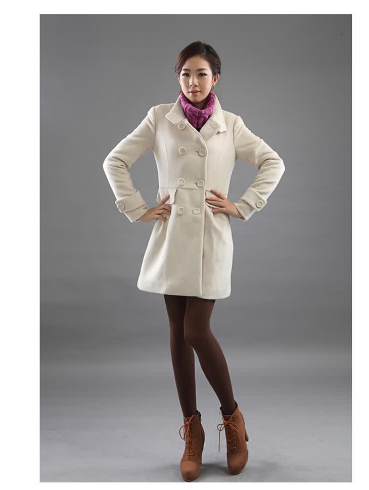 pastime2011秋冬新款 羊毛混纺加厚<em>高领</em>女式长