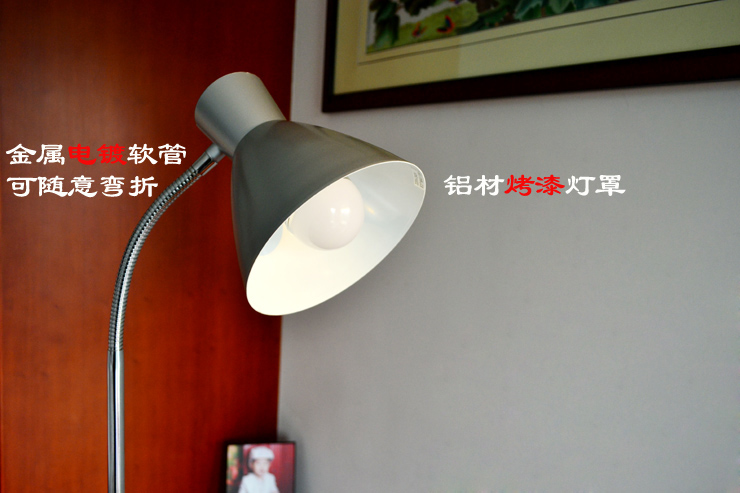 馨兴点灯 LED护眼落地灯F576-S银 现代简约卧室客厅落地灯（配LED光源）