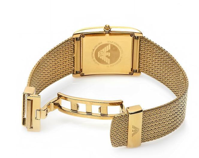 阿玛尼手表时尚海贝玫瑰金超薄女表ar2017【