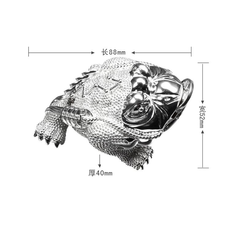 钻石凤凰 千足999银摆件 蟾蜍聚财388克 AG0
