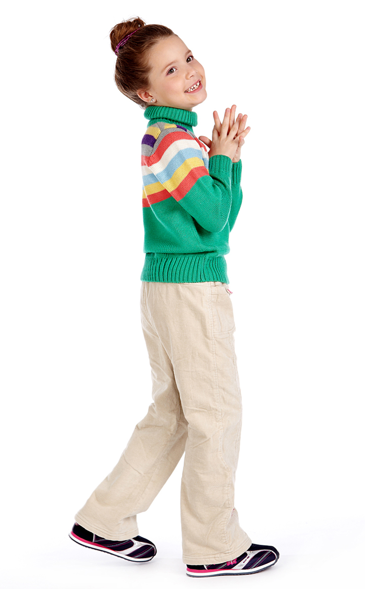 咔酷德 katkut<em>女童高领毛衣</em> <em>条纹</em> 纯棉正品厂家