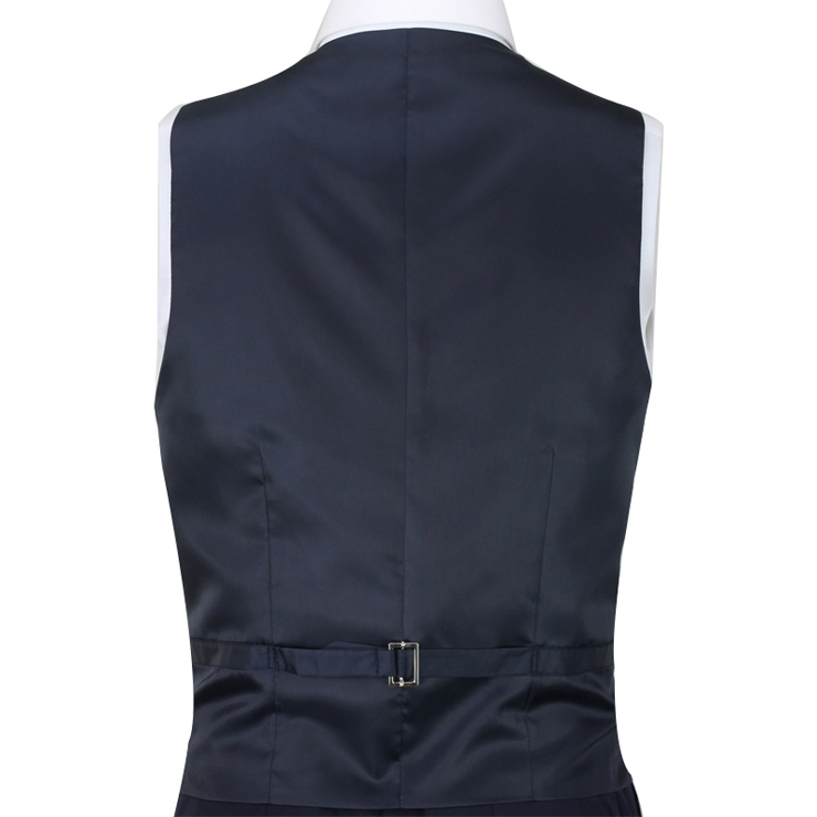 深蓝条纹全毛<em>正装马甲</em> 深蓝条纹有领 44 【图片