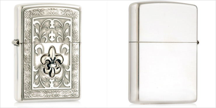 ZIPPO打火机SC1730 中世纪花纹-十字花 镀银